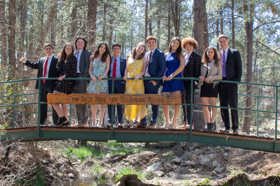 Group of people celebrating on stage