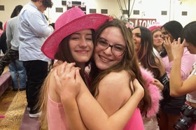 Group of people celebrating on stage