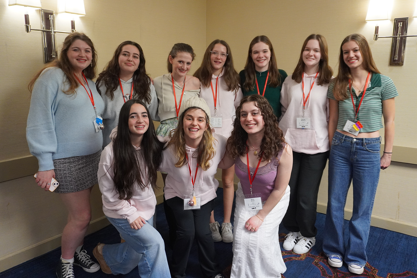 Group of people celebrating on stage