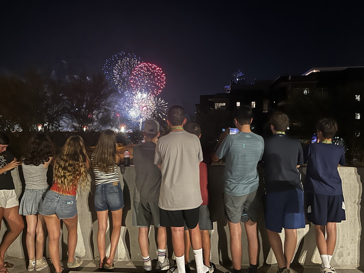 Group of people celebrating on stage