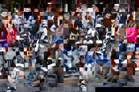 Group of people celebrating on stage