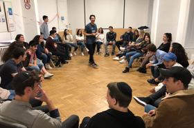 Group of people celebrating on stage