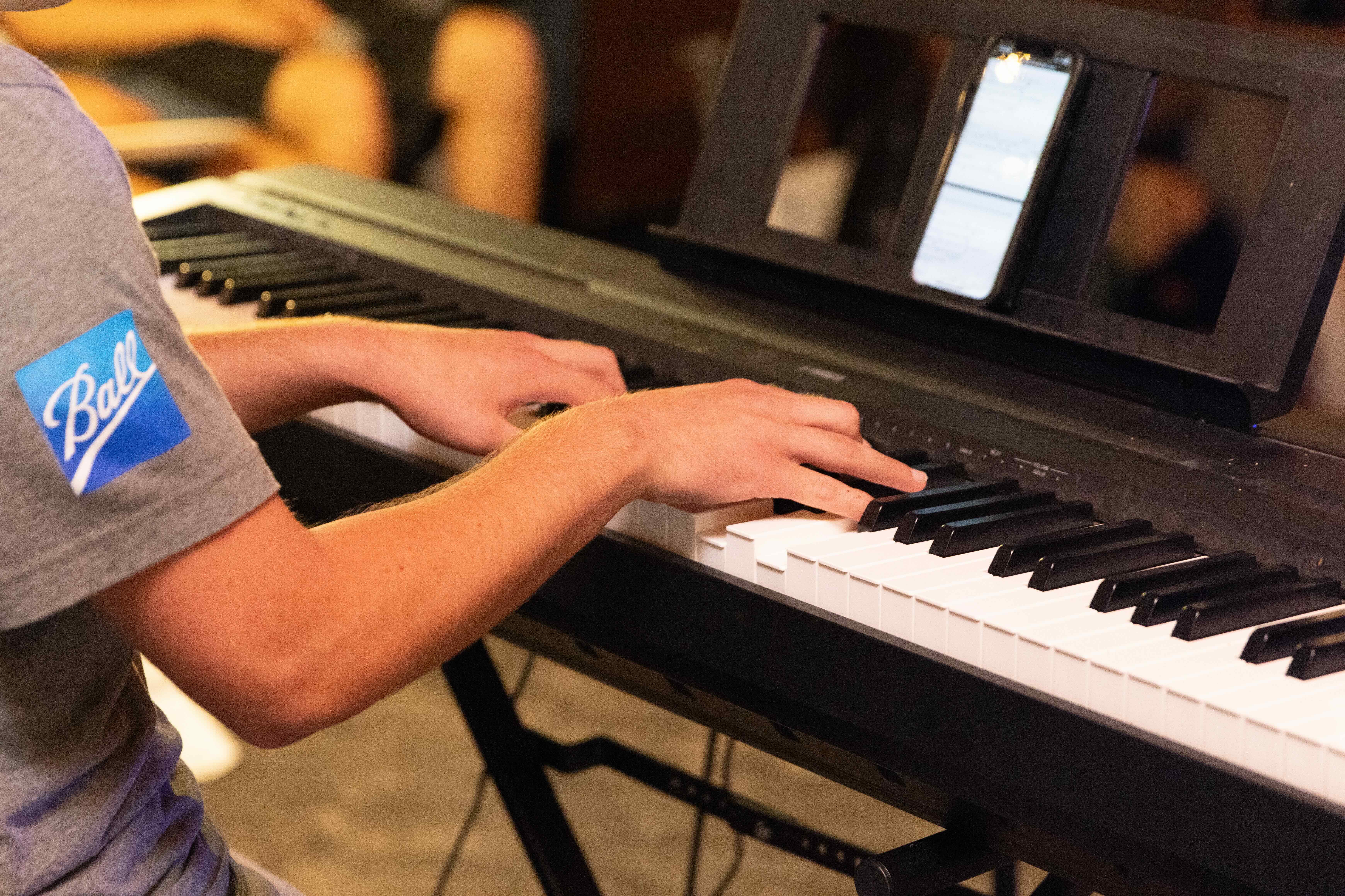 Group of people celebrating on stage