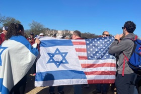 Group of people celebrating on stage