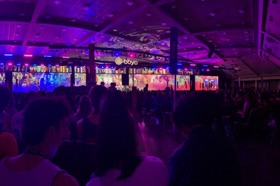 Group of people celebrating on stage