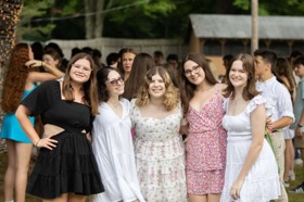 Group of people celebrating on stage