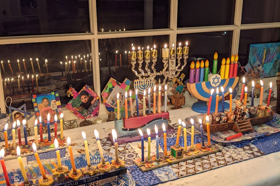 Group of people celebrating on stage