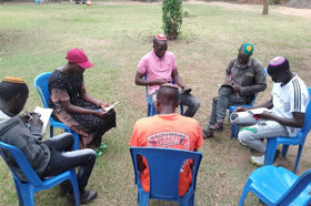 Group of people celebrating on stage