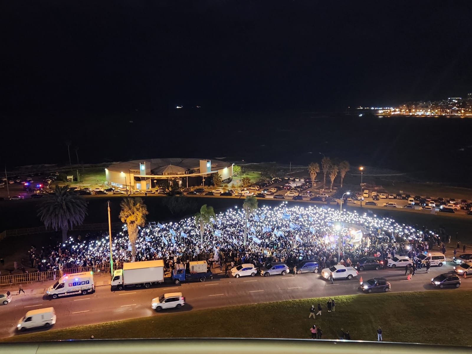 Group of people celebrating on stage