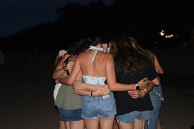 Group of people celebrating on stage