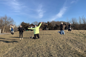 Group of people celebrating on stage