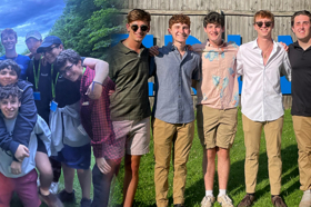 Group of people celebrating on stage