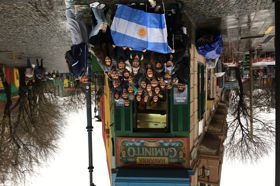 Group of people celebrating on stage