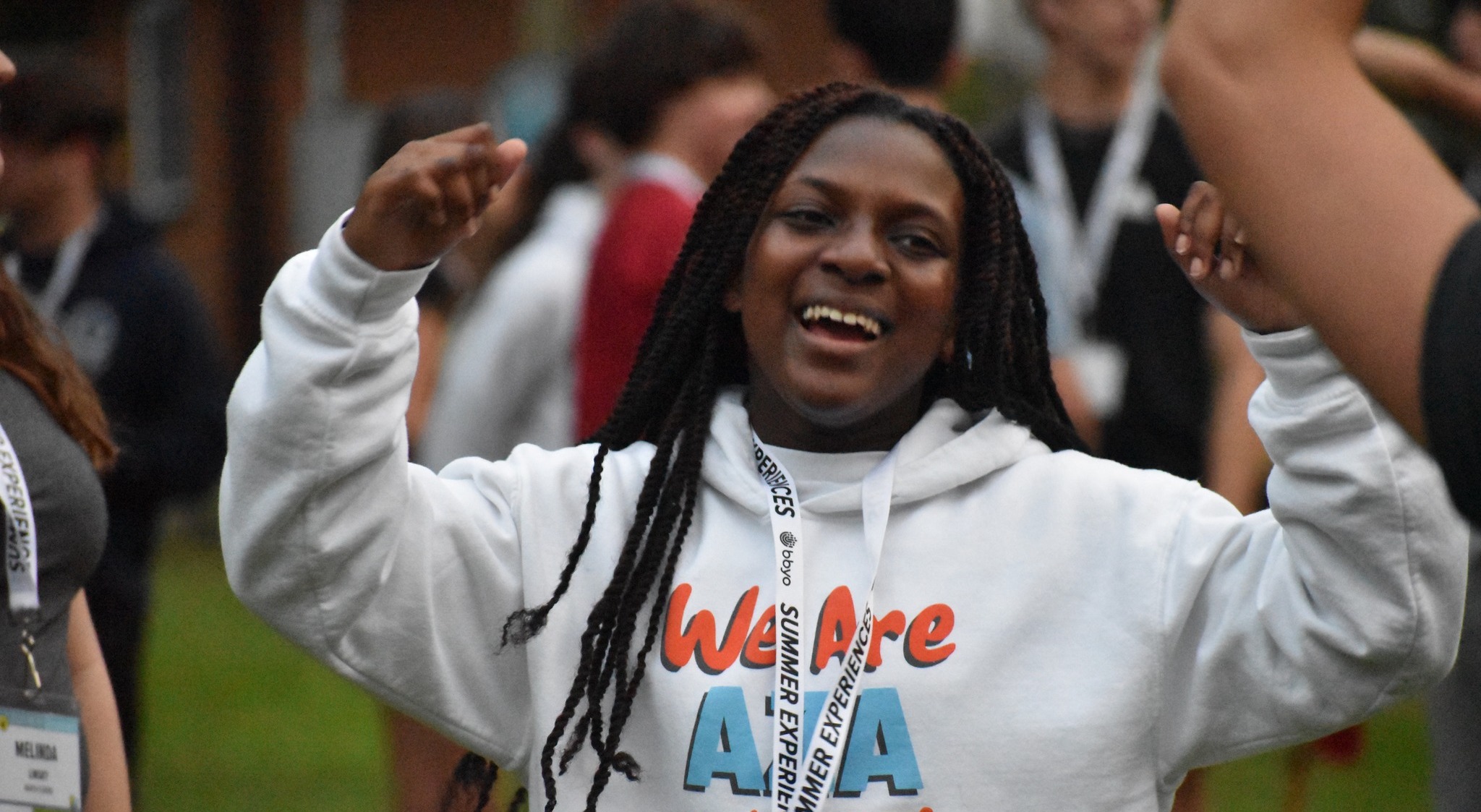 Group of people celebrating on stage