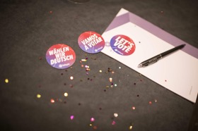 Group of people celebrating on stage