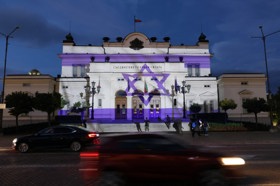 Group of people celebrating on stage