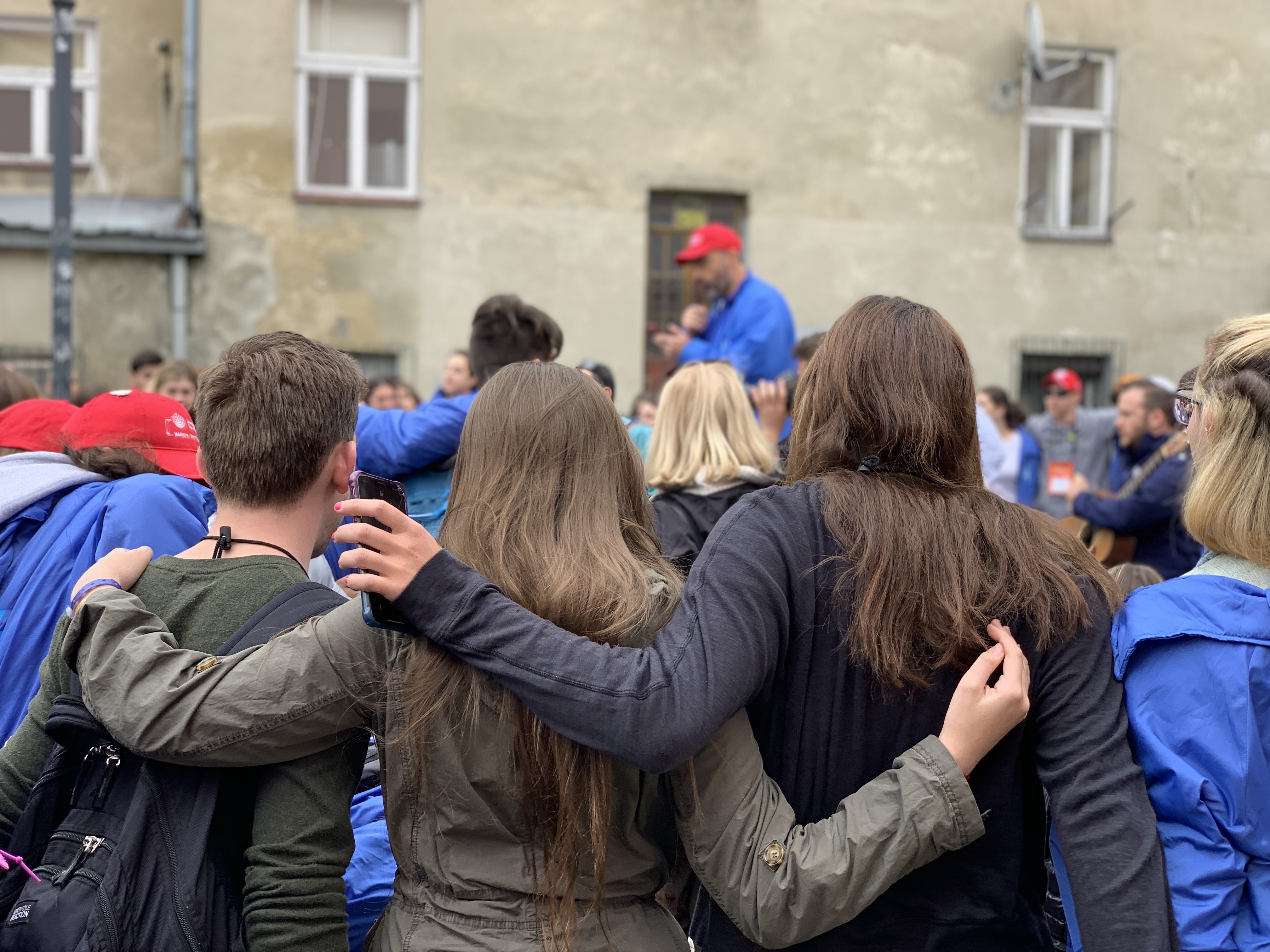 Group of people celebrating on stage