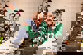 Group of people celebrating on stage