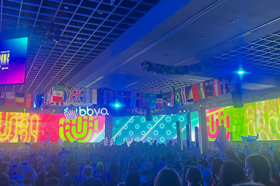 Group of people celebrating on stage