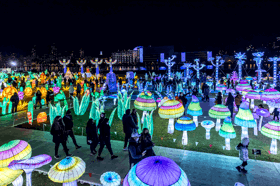Group of people celebrating on stage