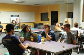 Group of people celebrating on stage