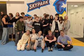 Group of people celebrating on stage