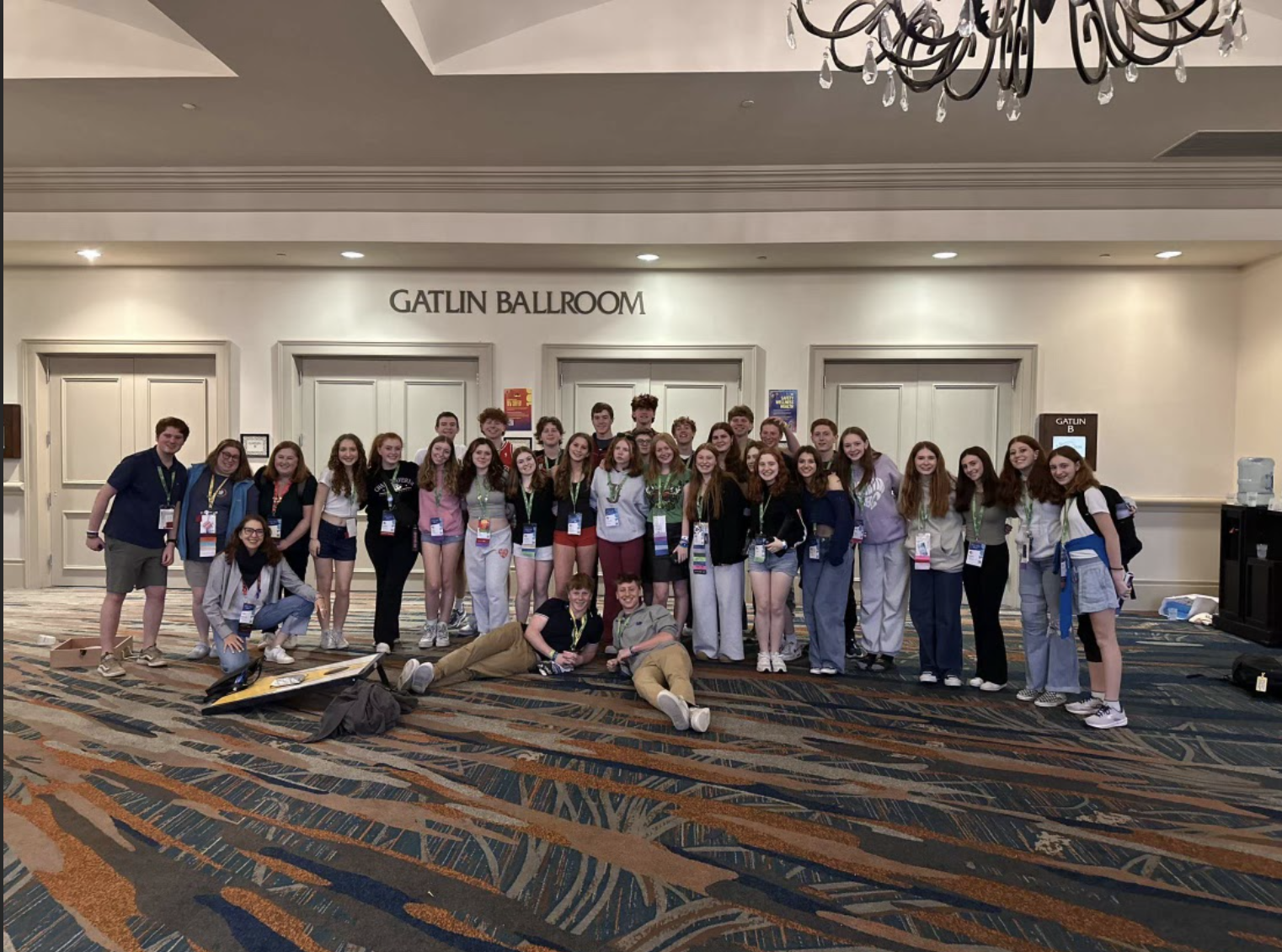 Group of people celebrating on stage